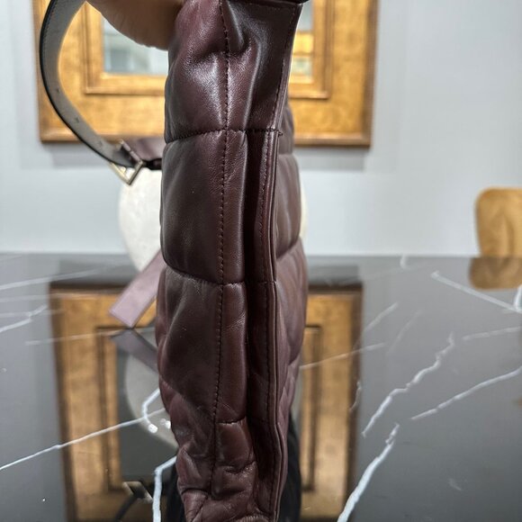 ALL SAINTS Edburry Quilted Brown Leather Shoulder Bag - Picture 3 of 9